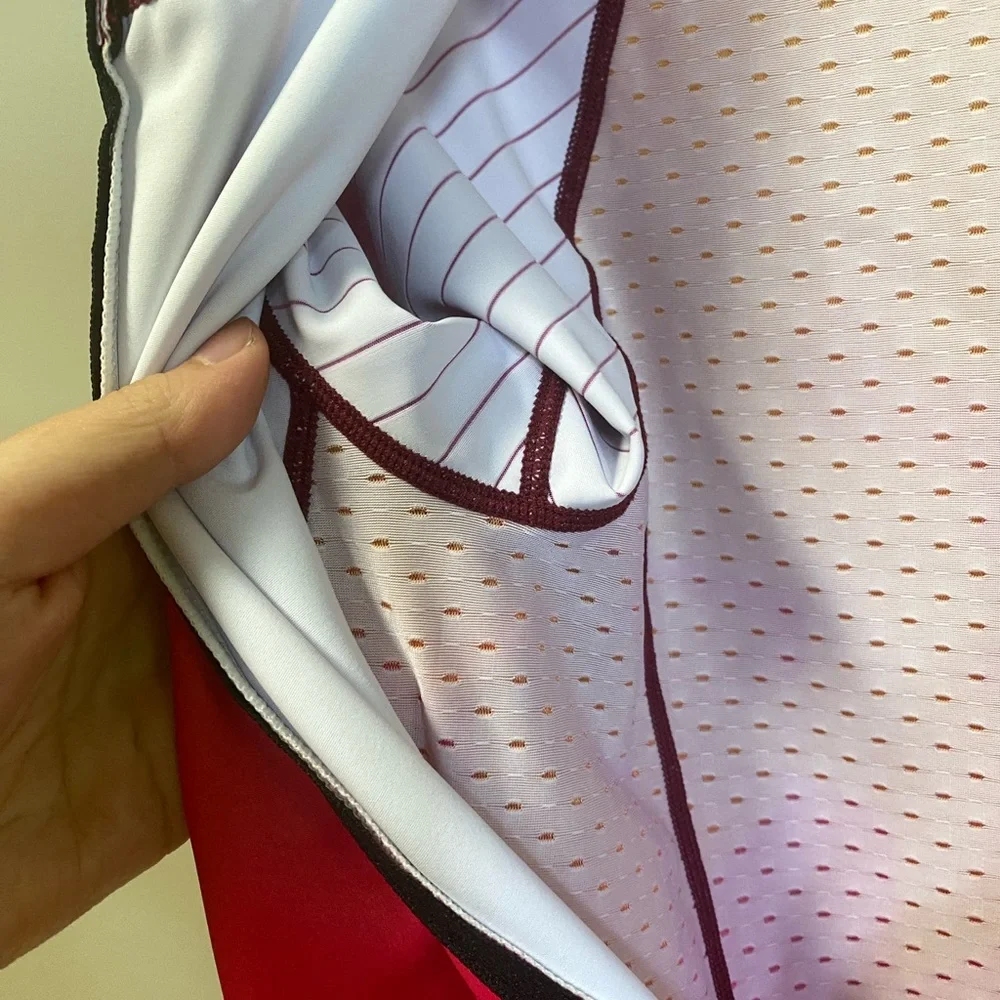 COPY - Coeur Women's Gradient  - Burgundy and Orange - Biking Cycling Zippered … - Picture 4 of 6